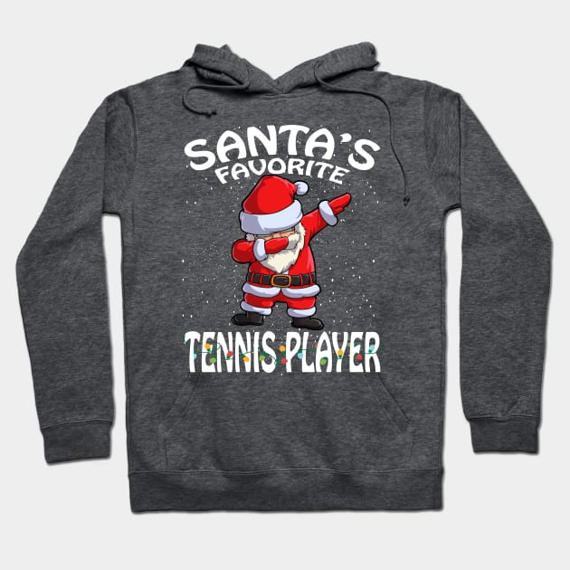 Santas Favorite Tennis Player Christmas Hoodie by intelus